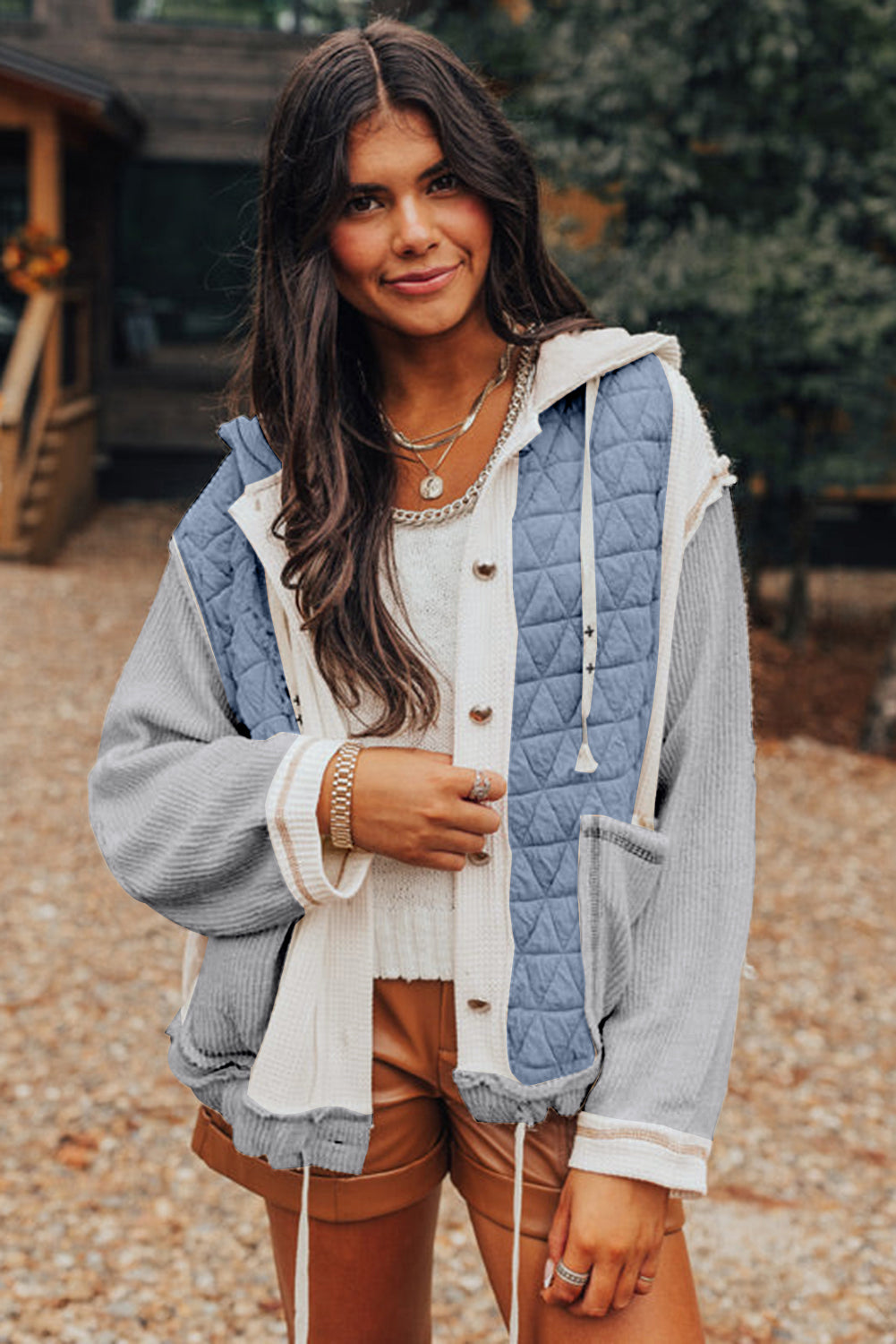 Patchwork Hooded Jacket