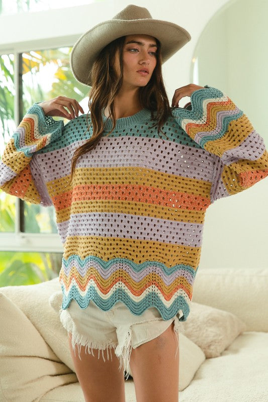 Wavy Hem Sweater