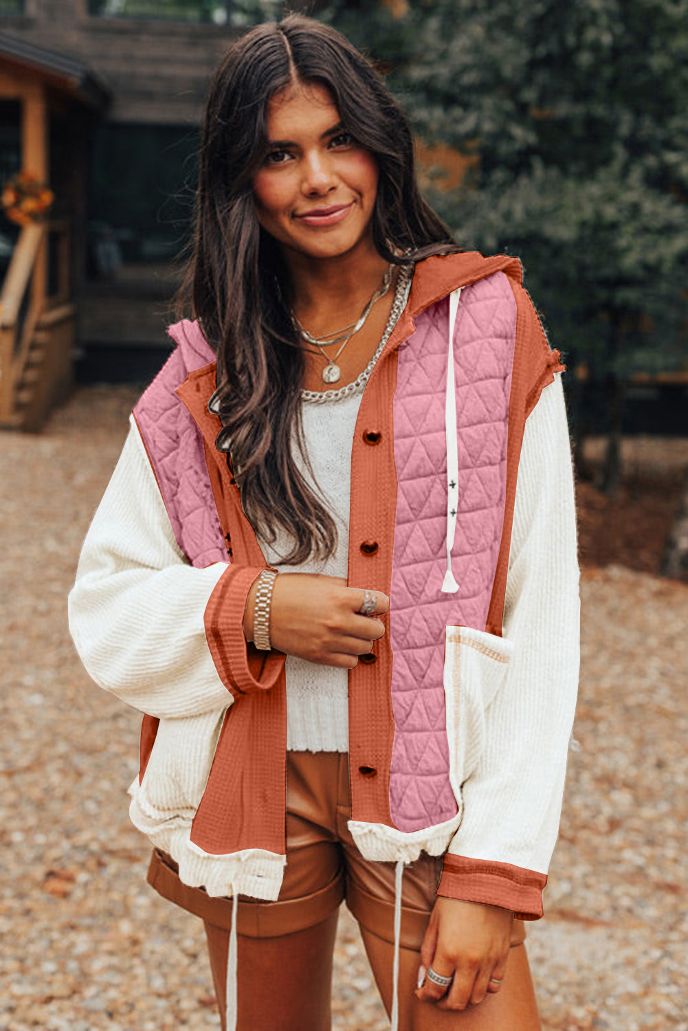 Patchwork Hooded Jacket