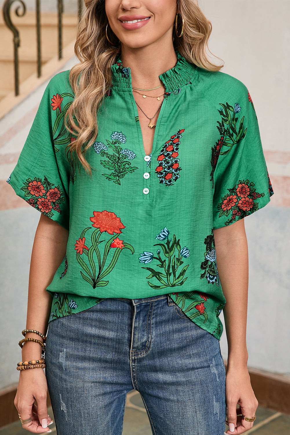 Floral Button Blouse