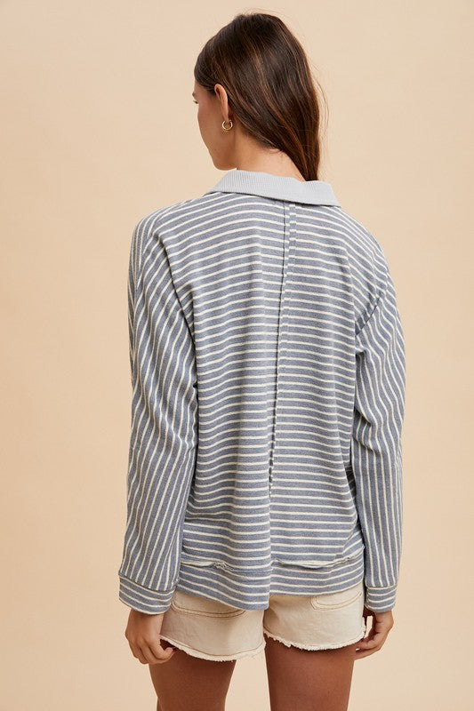 Striped Button Long Sleeve