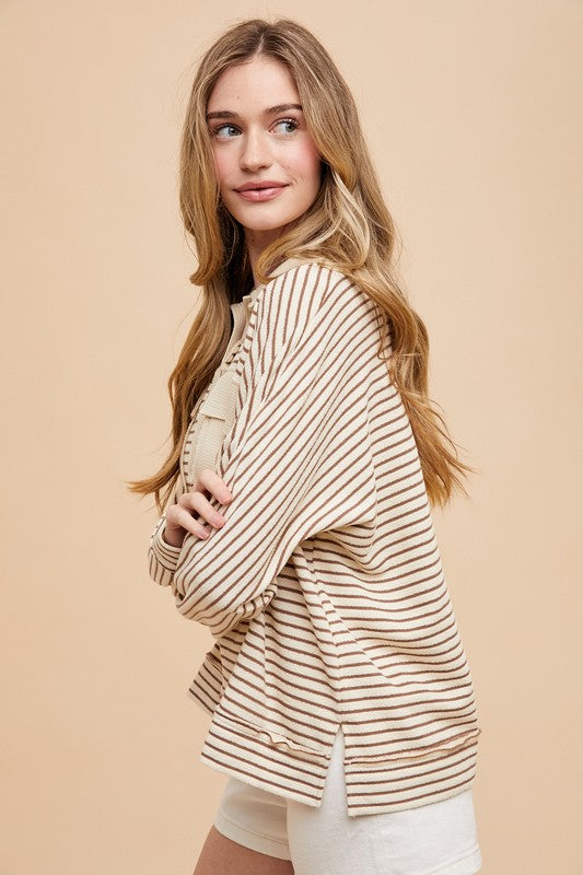 Striped  Polo Top