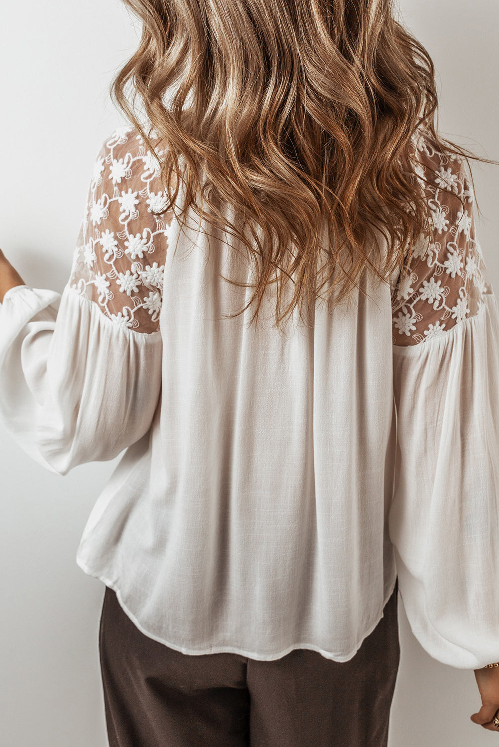 Lace Puff Sleeve Blouse