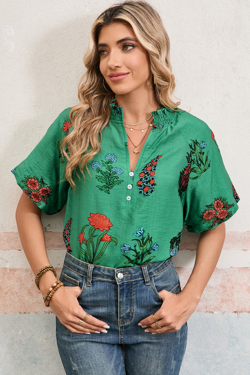 Floral Button Blouse