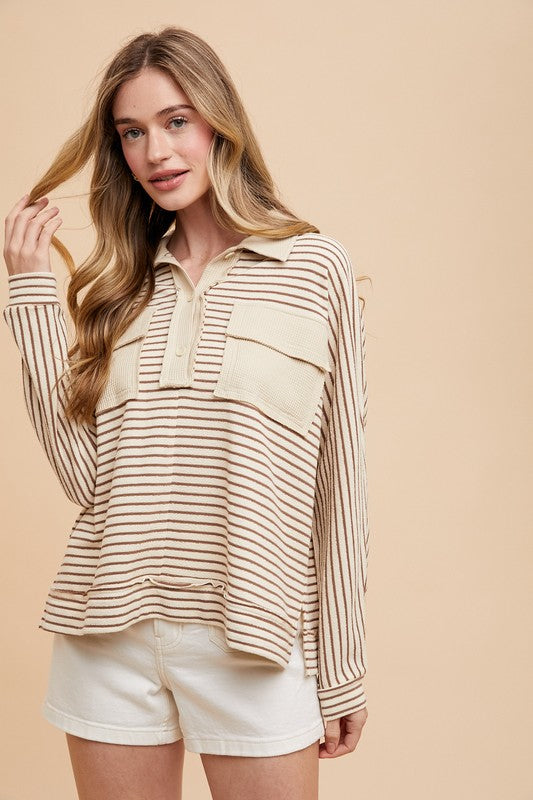 Striped  Polo Top