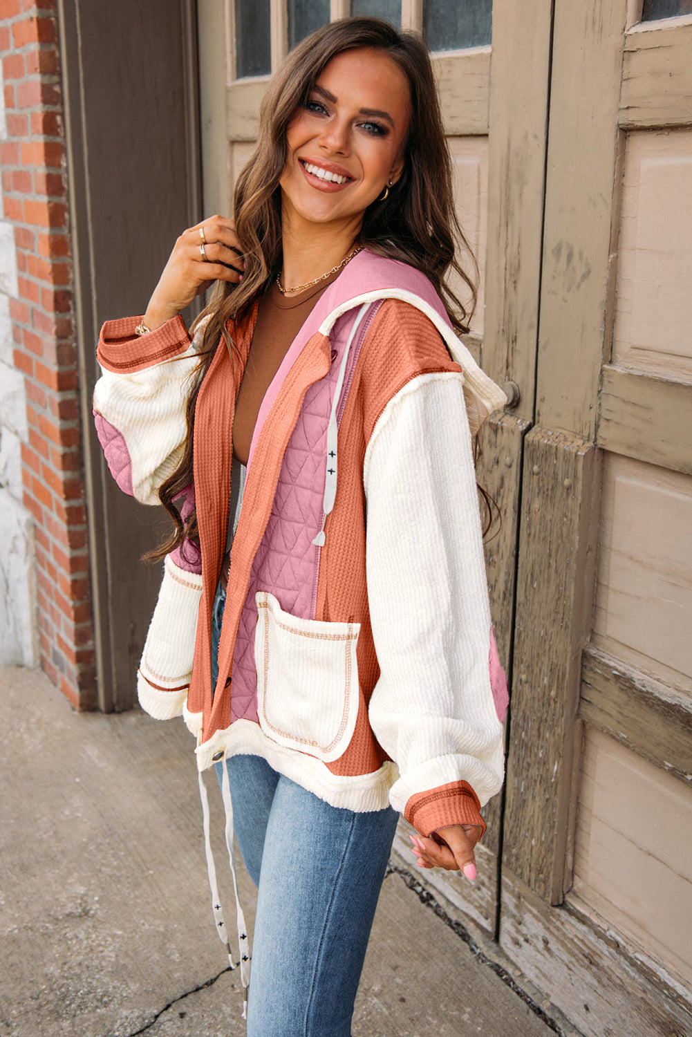 Patchwork Hooded Jacket