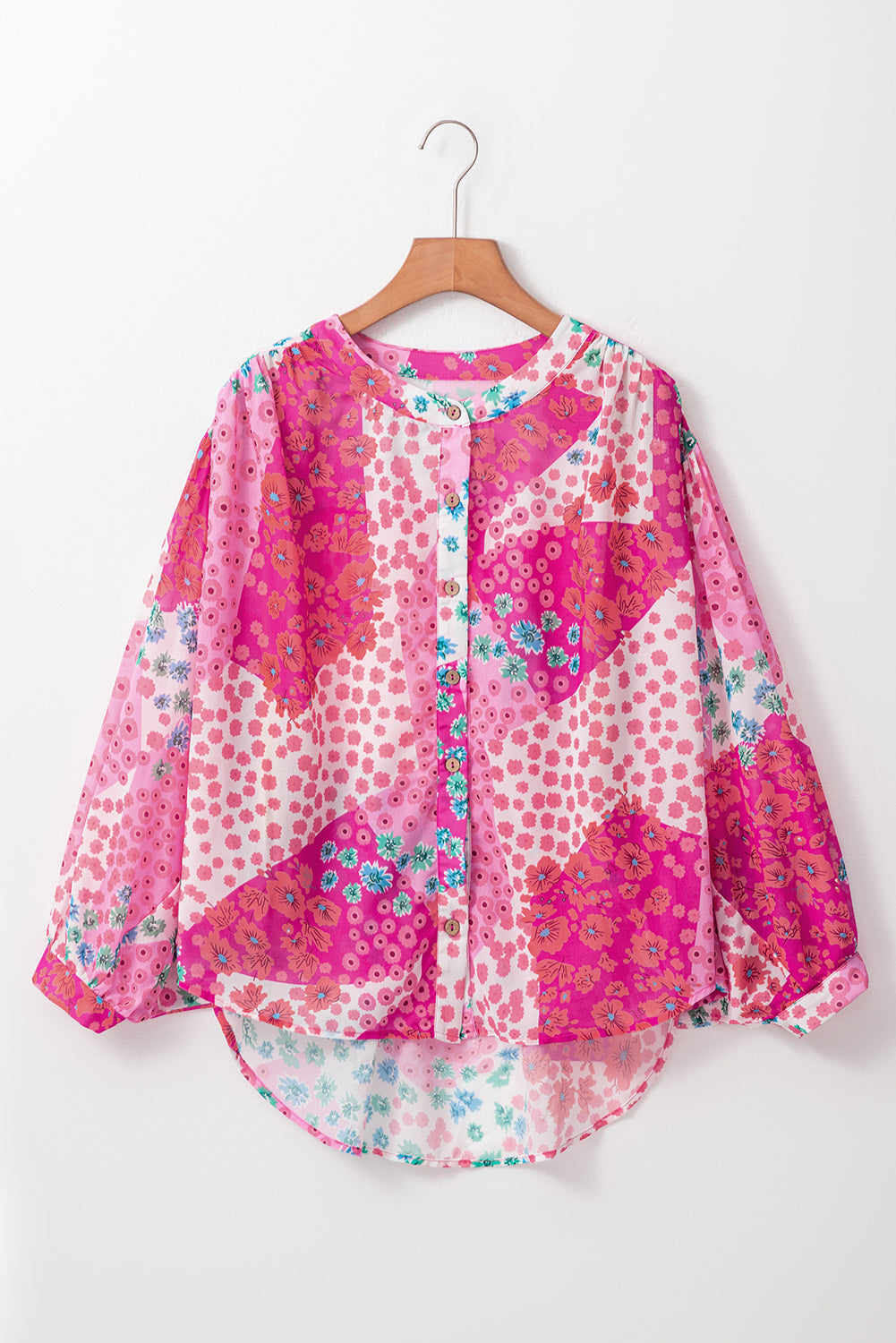 Floral Dolman Sleeve Blouse